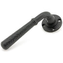 From The Anvil - Hammered Newbury Lever on Rose Set (Plain) - Matt Black - 45651 - Choice Handles