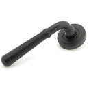From The Anvil - Hammered Newbury Lever on Rose Set (Art Deco) - Matt Black - 45652 - Choice Handles