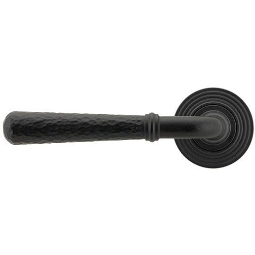 From The Anvil - Hammered Newbury Lever on Rose Set (Beehive) - Matt Black - 45653 - Choice Handles