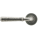 From The Anvil - Hammered Newbury Lever on Rose Set (Plain) - Pewter Patina - 45655 - Choice Handles