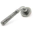From The Anvil - Hammered Newbury Lever on Rose Set (Plain) - Pewter Patina - 45655 - Choice Handles