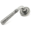 From The Anvil - Hammered Newbury Lever on Rose Set (Art Deco) - Pewter Patina - 45656 - Choice Handles