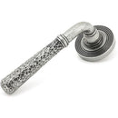 From The Anvil - Hammered Newbury Lever on Rose Set (Beehive) - Pewter Patina - 45657 - Choice Handles