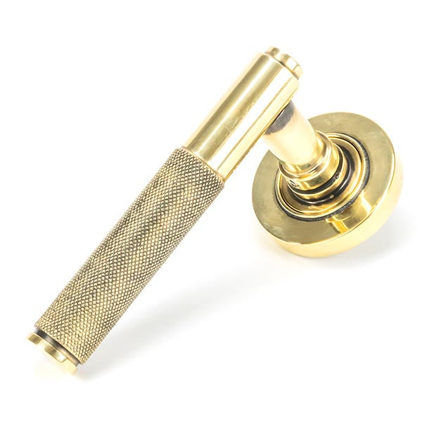 From The Anvil - Brompton Lever on Rose Set (Plain) - Aged Brass - 45659 - Choice Handles