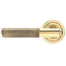 From The Anvil - Brompton Lever on Rose Set (Art Deco) - Aged Brass - 45660 - Choice Handles