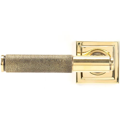 From The Anvil - Brompton Lever on Rose Set (Square) - Aged Brass - 45662 - Choice Handles