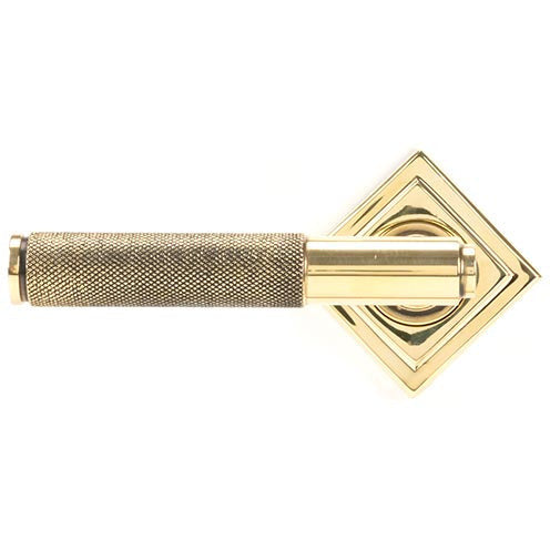 From The Anvil - Brompton Lever on Rose Set (Square) - Aged Brass - 45662 - Choice Handles