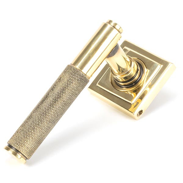 From The Anvil - Brompton Lever on Rose Set (Square) - Aged Brass - 45662 - Choice Handles