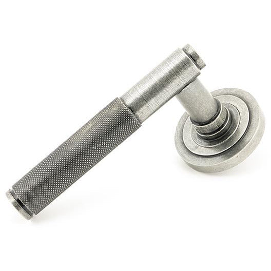 From The Anvil - Brompton Lever on Rose Set (Art Deco) - Pewter Patina - 45680 - Choice Handles