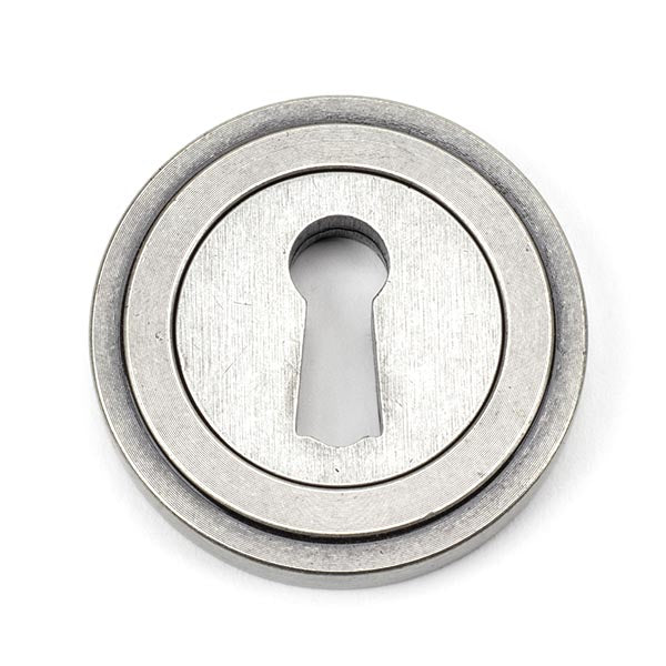 From The Anvil - Escutcheon (Art Deco) - Pewter Patina - 45704 - Choice Handles