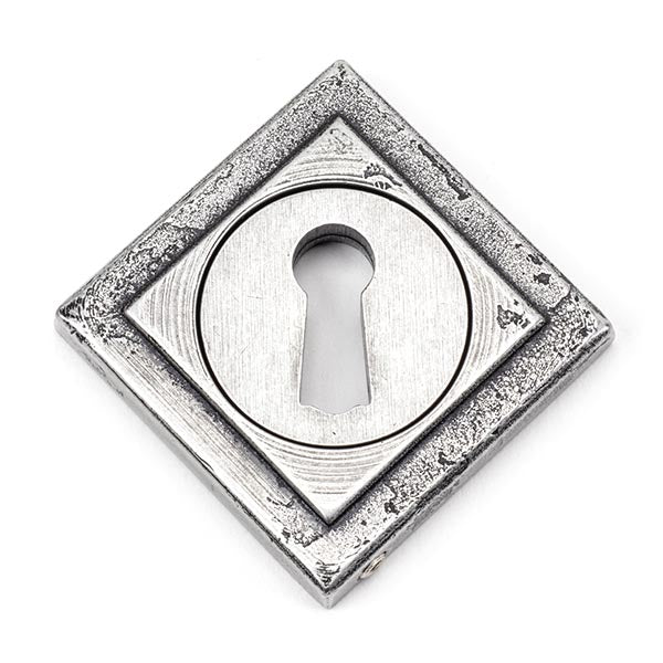 From The Anvil - Round Escutcheon (Square) - Pewter Patina - 45706 - Choice Handles