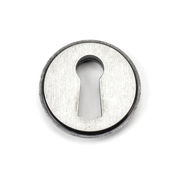 From The Anvil - Round Escutcheon (Square) - Pewter Patina - 45706 - Choice Handles