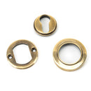 From The Anvil - Round Euro Escutcheon (Plain) - Aged Brass - 45707 - Choice Handles