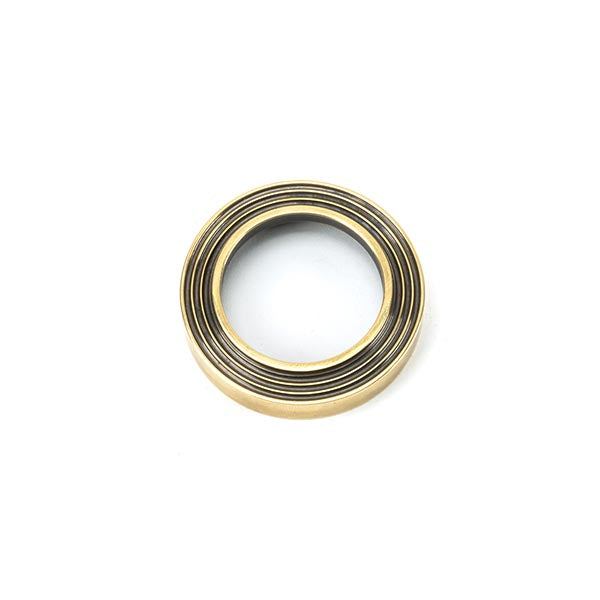From The Anvil - Round Euro Escutcheon (Beehive) - Aged Brass - 45709 - Choice Handles