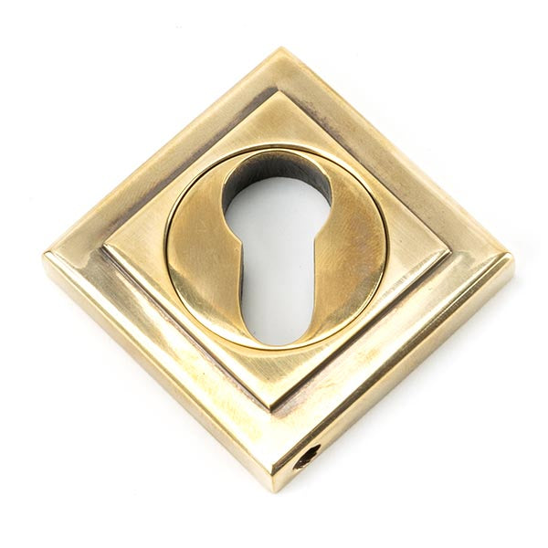 From The Anvil - Round Euro Escutcheon (Square) - Aged Brass - 45710 - Choice Handles