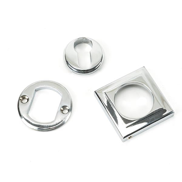 From The Anvil - Round Euro Escutcheon (Square) - Polished Chrome - 45714 - Choice Handles