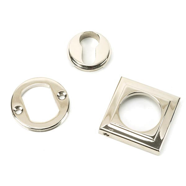 From The Anvil - Round Euro Escutcheon (Square) - Polished Nickel - 45718 - Choice Handles