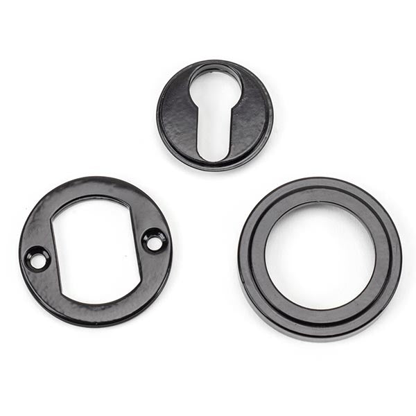 From The Anvil - Euro Escutcheon (Art Deco) - Black - 45720 - Choice Handles