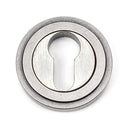 From The Anvil - Round Euro Escutcheon (Art Deco) - Pewter Patina - 45728 - Choice Handles