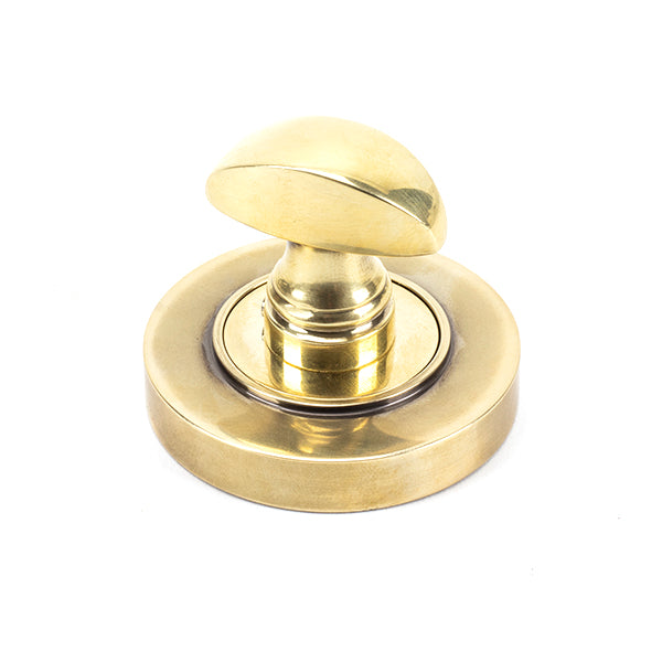 From The Anvil - Round Thumbturn Set (Plain) - Aged Brass - 45731 - Choice Handles