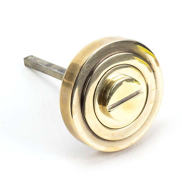 From The Anvil - Round Thumbturn Set (Art Deco) - Aged Brass - 45732 - Choice Handles