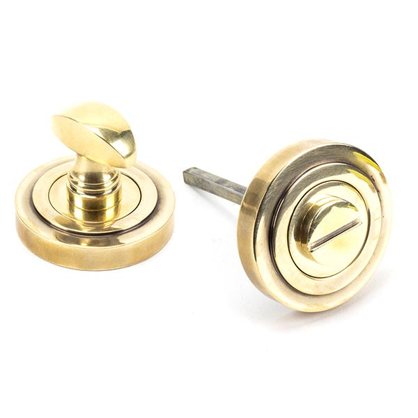 From The Anvil - Round Thumbturn Set (Art Deco) - Aged Brass - 45732 - Choice Handles