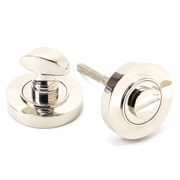 From The Anvil - Round Thumbturn Set (Plain) - Polished Nickel - 45739 - Choice Handles
