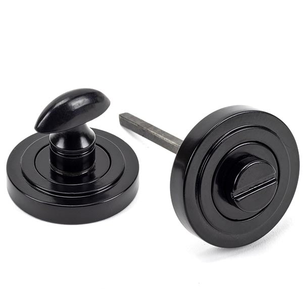 From The Anvil - Round Thumbturn Set (Art Deco) - Black - 45744 - Choice Handles