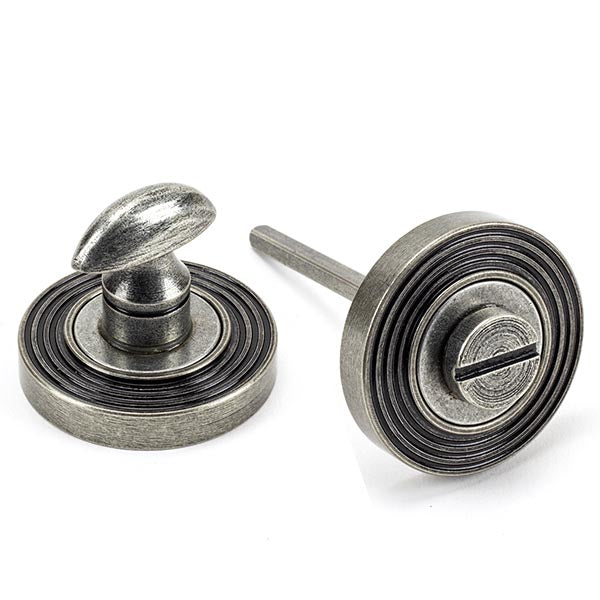 From The Anvil - Round Thumbturn Set (Beehive) - Pewter Patina - 45753 - Choice Handles