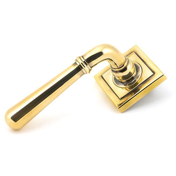 From The Anvil - Newbury Lever on Rose Set (Square) - Aged Brass - 45758 - Choice Handles