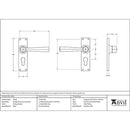 From The Anvil - Straight Lever Euro Lock Set - Antique Pewter - 45760 - Choice Handles