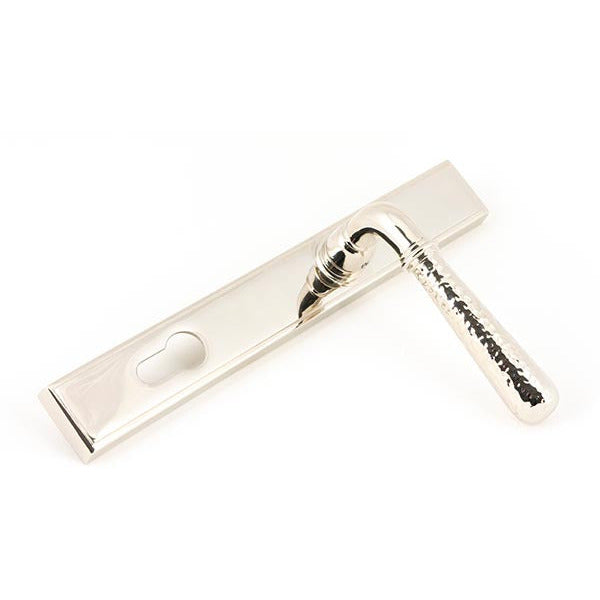 From The Anvil - Hammered Newbury Slimline Espag. Lock Set - Polished Nickel - 45771 - Choice Handles