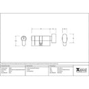 From The Anvil - 30/30 5pin Euro Cylinder/Thumbturn - Pewter Patina - 45842 - Choice Handles