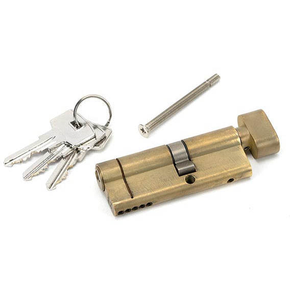 From The Anvil - 35T/45 5pin Euro Cylinder/Thumbturn - Aged Brass - 45855 - Choice Handles
