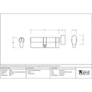 From The Anvil - 45/45 5pin Euro Cylinder/Thumbturn - Aged Brass - 45863 - Choice Handles