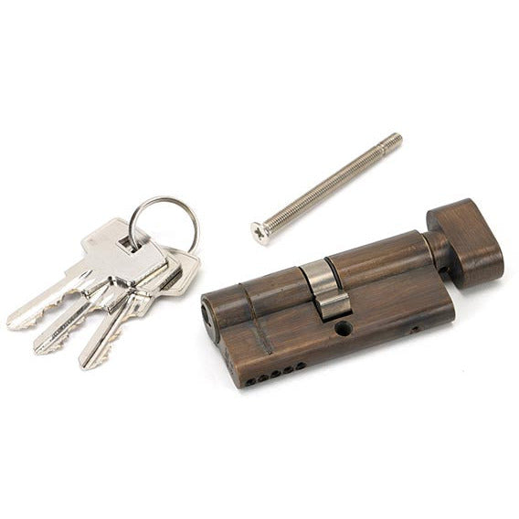 From The Anvil - 35/35 5pin Euro Cylinder/Thumbturn KA - Aged Brass - 45871 - Choice Handles