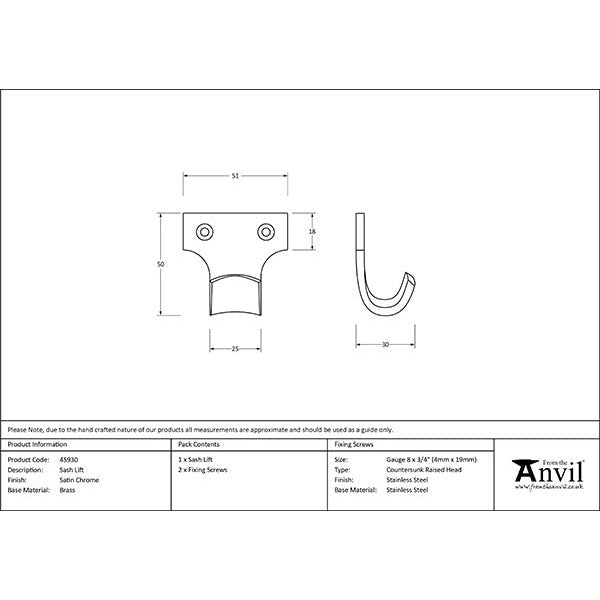 From The Anvil - Sash Lift - Aged Brass - 45930 - Choice Handles