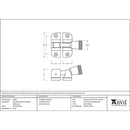 From The Anvil - Brompton Brighton Fastener (Radiused) - Polished Brass - 45942 - Choice Handles