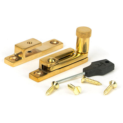 From The Anvil - Brompton Quadrant Fastener - Narrow - Polished Brass - 45982 - Choice Handles