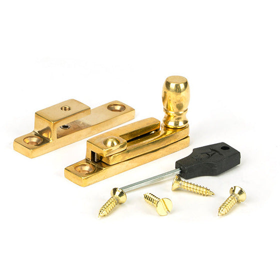 From The Anvil - Mushroom Quadrant Fastener - Narrow - Polished Brass - 45997 - Choice Handles