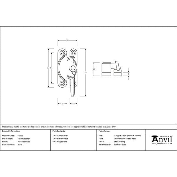 From The Anvil - Fitch Fastener - Polished Brass - 46016 - Choice Handles