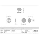 From The Anvil - Hammered Mushroom Cabinet Knob 32mm - Polished Chrome - 46023 - Choice Handles