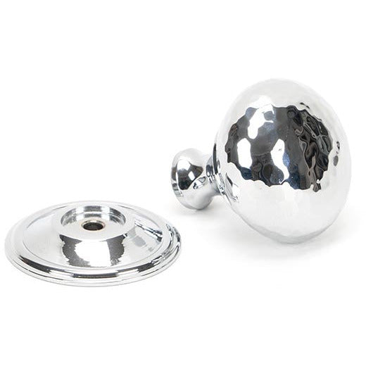 From The Anvil - Hammered Mushroom Cabinet Knob 38mm - Polished Chrome - 46028 - Choice Handles