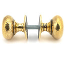 From The Anvil - Hammered Mushroom Mortice/Rim Knob Set - Aged Brass - 46031 - Choice Handles