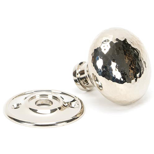 From The Anvil - Hammered Mushroom Mortice/Rim Knob Set - Polished Nickel - 46032 - Choice Handles