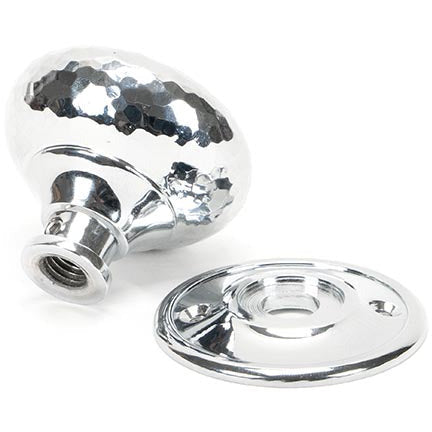 From The Anvil - Hammered Mushroom Mortice/Rim Knob Set - Polished Chrome - 46033 - Choice Handles