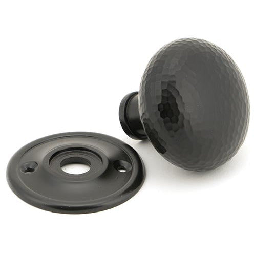 From The Anvil - Hammered Mushroom Mortice/Rim Knob Set - Aged Bronze - 46034 - Choice Handles