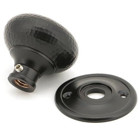 From The Anvil - Hammered Mushroom Mortice/Rim Knob Set - Aged Bronze - 46034 - Choice Handles