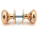From The Anvil - Hammered Mushroom Mortice/Rim Knob Set - Polished Bronze - 46035 - Choice Handles