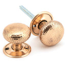 From The Anvil - Hammered Mushroom Mortice/Rim Knob Set - Polished Bronze - 46035 - Choice Handles